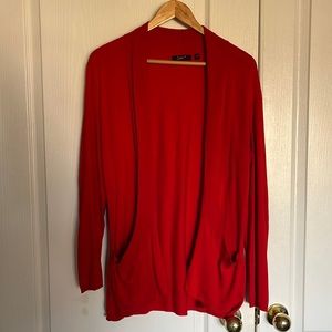 Dex open front cardigan with patch elbows